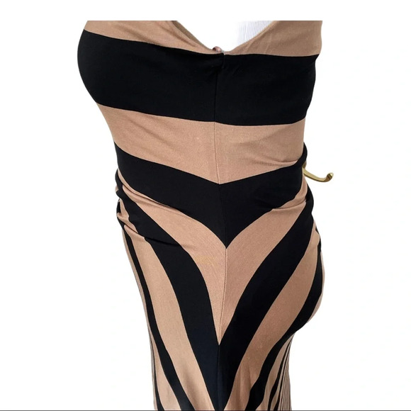 Soft Surroundings Black & Tan Striped Maxi Dress Size M 🎉HP🎉 - Picture 9 of 15